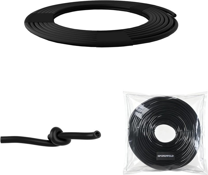 SPONDWILD 16 Ft 1/4 Inch Blank Distribution Tubing - UV Protected Flexible Black Drip Hose, Universal for Garden, Potted Plants & Veggie Beds, Fits Standard Drip Components - Image 1